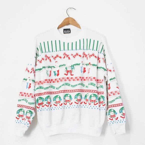 Vintage Cat Lady Christmas Sweatshirt Medium - Picture 1 of 6